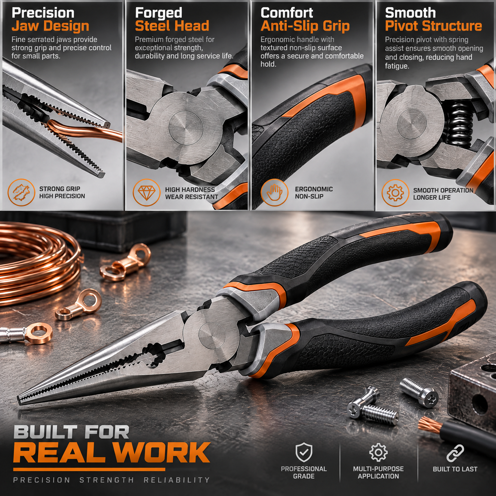 Valderune™ Long-Nose Combination Pliers