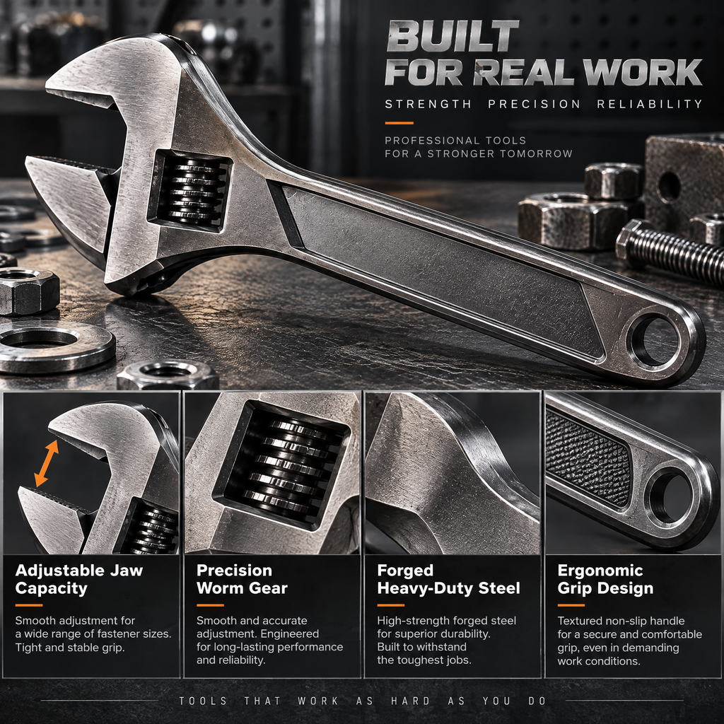 Valderune™ Heavy-Duty Adjustable Wrench