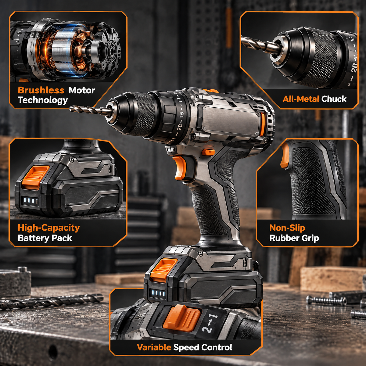 Valderune™ Cordless Drill & Driver