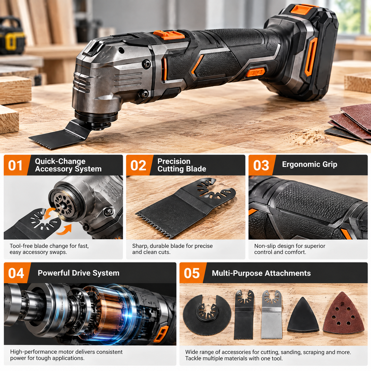 Valderune™ Cordless Oscillating Multi-Tool