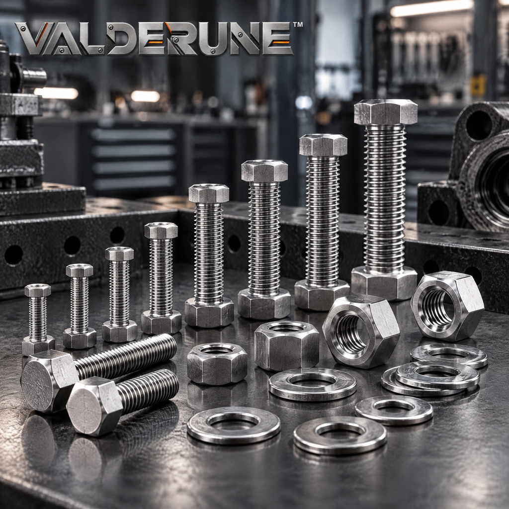 Valderune™ Stainless Steel Hex Bolt, Nut & Washer Set