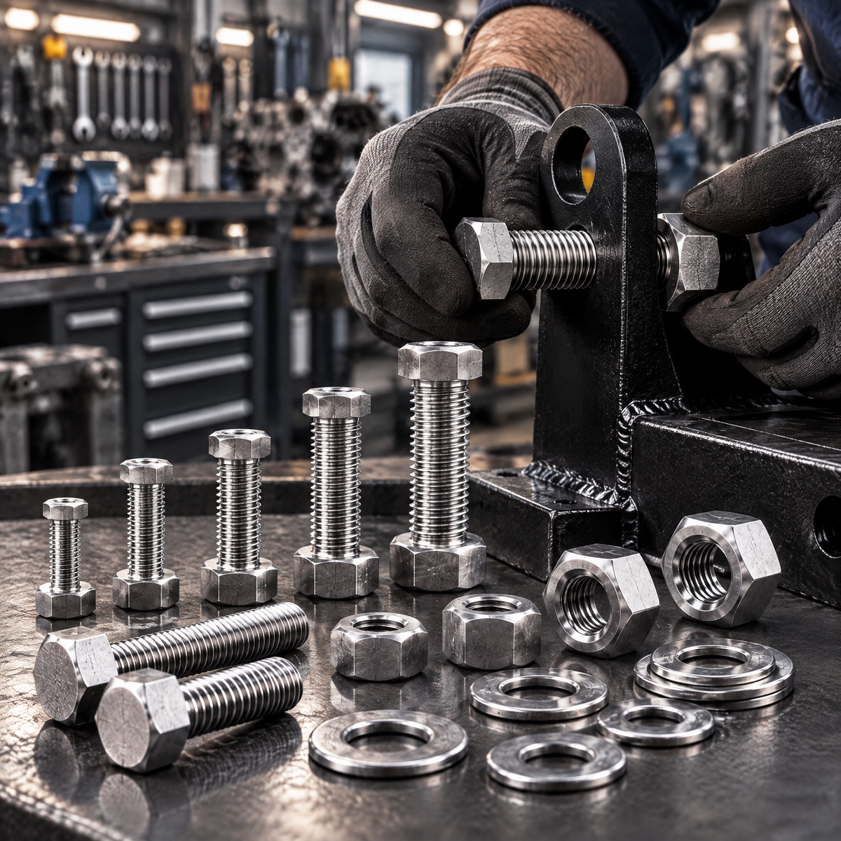 Valderune™ Stainless Steel Hex Bolt, Nut & Washer Set