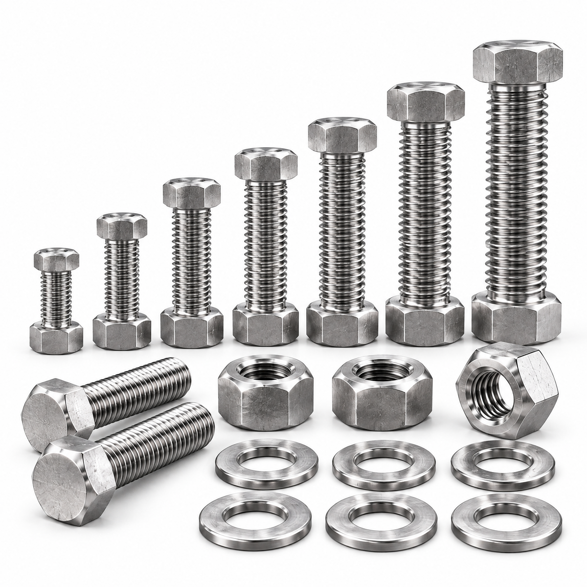Valderune™ Stainless Steel Hex Bolt, Nut & Washer Set