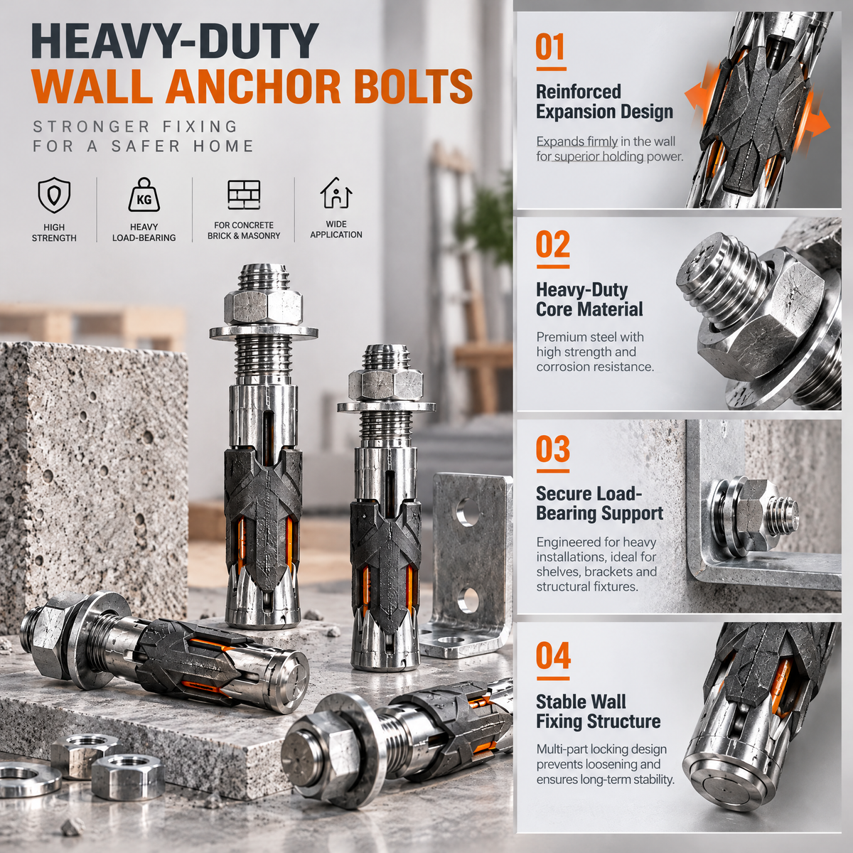 Valderune™ Reinforced Sleeve Concrete Anchors